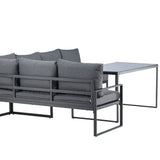 Rohová sedací souprava Zingaro - černá / šedá