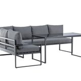 Rohová sedací souprava Zingaro - černá / šedá