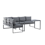 Rohová sedací souprava Zingaro - černá / šedá