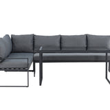 Rohová sedací souprava Zingaro - černá / šedá