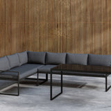 Rohová sedací souprava Zingaro - černá / šedá