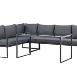 Rohová sedací souprava Zingaro - černá / šedá