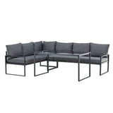 Rohová sedací souprava Zingaro - černá / šedá