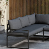 Rohová sedací souprava Zingaro - černá / šedá