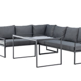 Rohová sedací souprava Zingaro - černá / šedá