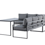 Rohová sedací souprava Zingaro - černá / šedá