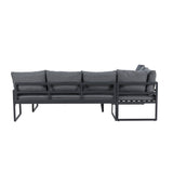 Rohová sedací souprava Zingaro - černá / šedá