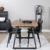 Jídelní stůl Inca - Dřevo / Černá + Jídelní židle Polar Černá / černá_4