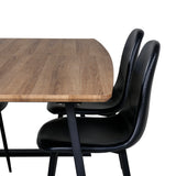 Jídelní stůl Inca - Dřevo / Černá + Jídelní židle Polar Černá / černá_4