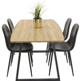 Jídelní stůl Inca - Dřevo / Černá + Jídelní židle Polar Černá / černá_4