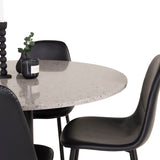 Jídelní stůl Razzia 106 cm - Šedá Terazzo / Černá+Polar Matstol - Svart / Svart