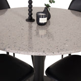 Jídelní stůl Razzia 106 cm - Šedá Terazzo / Černá+Polar Matstol - Svart / Svart