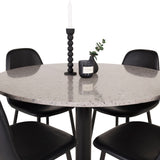 Jídelní stůl Razzia 106 cm - Šedá Terazzo / Černá+Polar Matstol - Svart / Svart