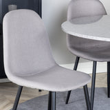 Razzia Jídelní stůl 106cm -Šedá Terazzo / Černá + Židle Polar - Šedá látka Černé nohy _4