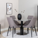 Razzia Jídelní stůl 106cm -Šedá Terazzo / Černá +Leone 2.0 Polar Grey - ČERNÉ nohy _4