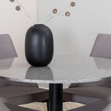 Razzia Jídelní stůl 106cm -Šedá Terazzo / Černá +Leone 2.0 Polar Grey - ČERNÉ nohy _4