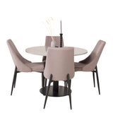 Razzia Jídelní stůl 106cm -Šedá Terazzo / Černá +Leone 2.0 Polar Grey - ČERNÉ nohy _4