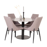 Razzia Jídelní stůl 106cm -Šedá Terazzo / Černá +Leone 2.0 Polar Grey - ČERNÉ nohy _4