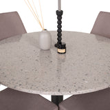 Razzia Jídelní stůl 106cm -Šedá Terazzo / Černá +Leone 2.0 Polar Grey - ČERNÉ nohy _4