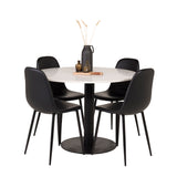 Razzia Jídelní stůl 106cm - White Terazzo / Black+Polar Matstol - Svart / Svart