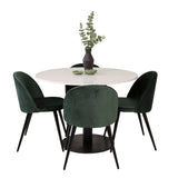 Razzia Jídelní stůl 106cm - White Terazzo / Black+Velvet Matstol - Svart / Moss