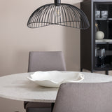 Jídelní stůl Razzia 106cm -Bílá Terazzo / Černá +Leone 2.0 Polar Grey - ČERNÉ nohy _4