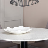 Jídelní stůl Razzia 106cm -Bílá Terazzo / Černá +Leone 2.0 Polar Grey - ČERNÉ nohy _4