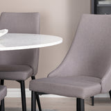 Jídelní stůl Razzia 106cm -Bílá Terazzo / Černá +Leone 2.0 Polar Grey - ČERNÉ nohy _4