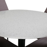 Jídelní stůl Razzia 106cm -Bílá Terazzo / Černá +Leone 2.0 Polar Grey - ČERNÉ nohy _4