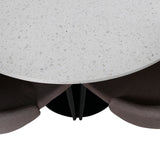 Jídelní stůl Razzia 106cm -Bílá Terazzo / Černá +Leone 2.0 Polar Grey - ČERNÉ nohy _4