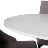 Jídelní stůl Razzia 106cm -Bílá Terazzo / Černá +Leone 2.0 Polar Grey - ČERNÉ nohy _4