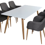 Polar Matbord - Ek-Look / Vit- 180*90*H75 +Comfort - Jídelní židle - Dub/tmavě šedá _6