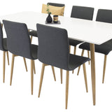 Polar Matbord - Ek-Look / Vit- 180*90*H75 +Windu Matstol - Ek-Look / Mörkgrå _6