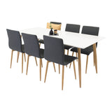 Polar Matbord - Ek-Look / Vit- 180*90*H75 +Windu Matstol - Ek-Look / Mörkgrå _6