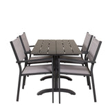 Denver Café Table 120*70 – Black Alu / Black Aintwood+Copacabana Chair Chair (stac