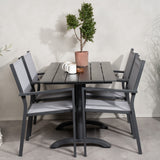 Denver Café Table 120*70 – Black Alu / Black Aintwood+Copacabana Chair Chair (stac