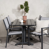 Denver Café Table 120*70 – Black Alu / Black Aintwood+Copacabana Chair Chair (stac