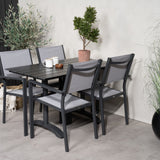 Denver Café Table 120*70 – Black Alu / Black Aintwood+Copacabana Chair Chair (stac
