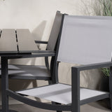 Denver Café Table 120*70 – Black Alu / Black Aintwood+Copacabana Chair Chair (stac