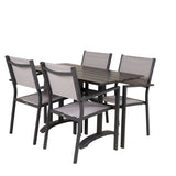 Denver Café Table 120*70 – Black Alu / Black Aintwood+Copacabana Chair Chair (stac