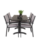 Denver Café Table 120*70 – Black Alu / Black Aintwood+Copacabana Chair Chair (stac