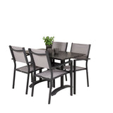 Denver Café Table 120*70 – Black Alu / Black Aintwood+Copacabana Chair Chair (stac