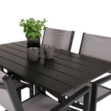 Denver Café Table 120*70 – Black Alu / Black Aintwood+Copacabana Chair Chair (stac