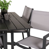 Denver Café Table 120*70 – Black Alu / Black Aintwood+Copacabana Chair Chair (stac