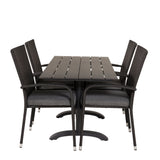 Denver Café Table 120*70 - Black Alu / Black Aintwood + křeslo Anna (stohovatelné)