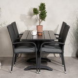 Denver Café Table 120*70 - Black Alu / Black Aintwood + křeslo Anna (stohovatelné)