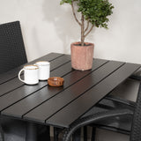 Denver Café Table 120*70 - Black Alu / Black Aintwood + křeslo Anna (stohovatelné)