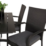 Denver Café Table 120*70 - Black Alu / Black Aintwood + křeslo Anna (stohovatelné)