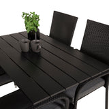 Denver Café Table 120*70 - Black Alu / Black Aintwood + křeslo Anna (stohovatelné)