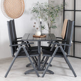 Denver Café Table 120*70 - Black Alu / Black Aintwood+Break 5:pos Židle - Black alu / Black Textilene_4